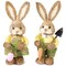 Juvale 2-Pack Standing Straw Woven Easter Bunny Figurines, 12-Inch Decorative Sisal Rabbit Statues for Party and Home Spring Decor, Garden Easter Decorations for Table Settings